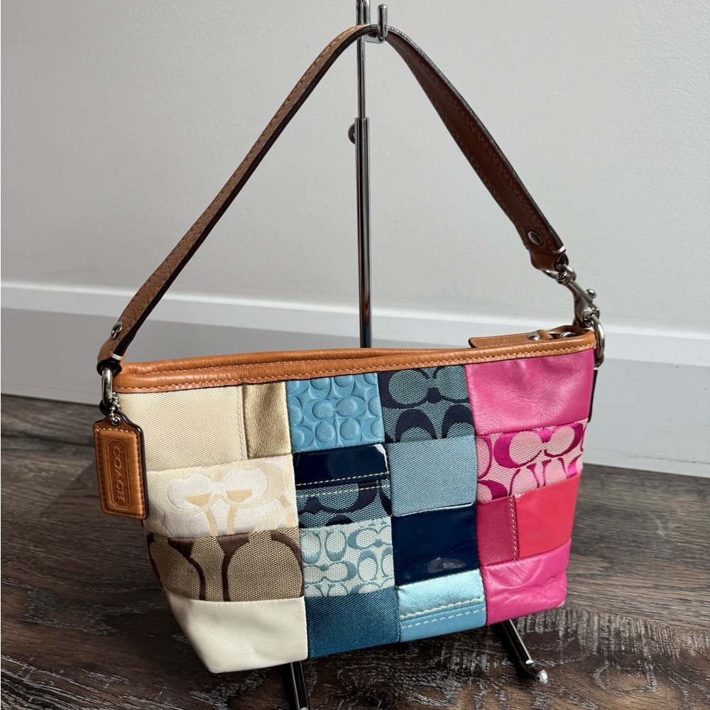 Coach Y2K Pink & Blue Patchwork Shoulder Bag - M0971-F14652